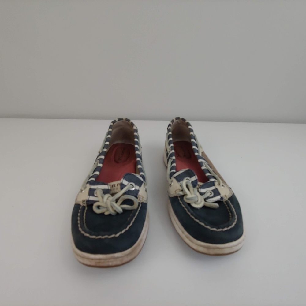 Womens 7 Sperry Top Sider boat shoes gray white‎ - Picture 2 of 6